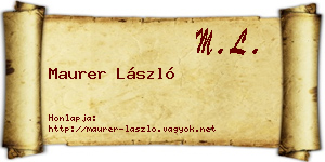 Maurer László névjegykártya